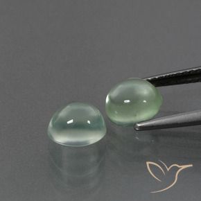 Pedras preciosas de Prehnite Verde muito claro natural de 3.16 ct, oval, Transparente