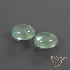 Pedras preciosas de Prehnite Verde Menta Claro natural de 2.91 ct, oval, Transparente