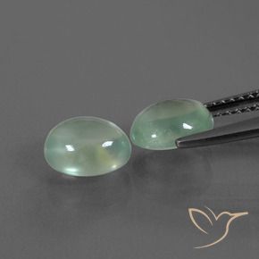 Pedras preciosas de Prehnite Verde Menta Claro natural de 2.91 ct, oval, Transparente