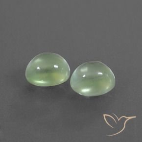 Pedras preciosas de Prehnite Verde Limão Pálido natural de 2.91 ct, oval, Transparente