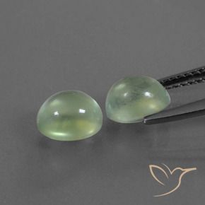 Pedras preciosas de Prehnite Verde Limão Pálido natural de 2.91 ct, oval, Transparente