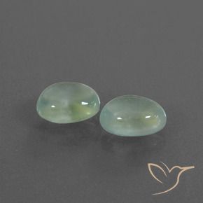 Pedras preciosas de Prehnite Verde muito claro natural de 2.09 ct, oval, Transparente