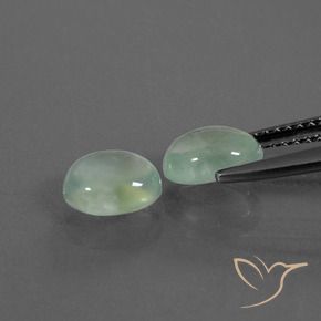 Pedras preciosas de Prehnite Verde muito claro natural de 2.09 ct, oval, Transparente