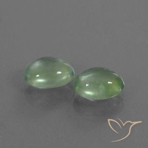 Pedras preciosas de Prehnite Verde amarelado natural de 2.62 ct, oval, Transparente
