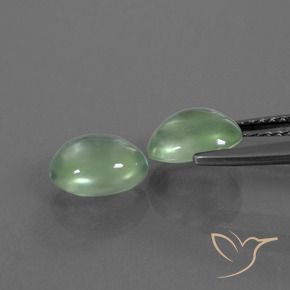 Pedras preciosas de Prehnite Verde amarelado natural de 2.62 ct, oval, Transparente