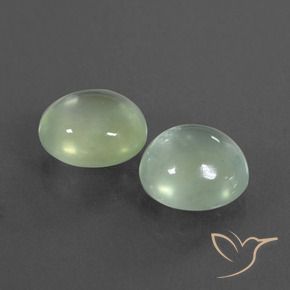 Pedras preciosas de Prehnite Verde amarelado claro natural de 4.58 ct, oval, Transparente