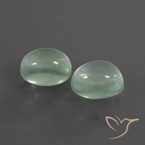 Pedras preciosas de Prehnite Muito claro amarelo verde natural de 4.28 ct, oval, Transparente