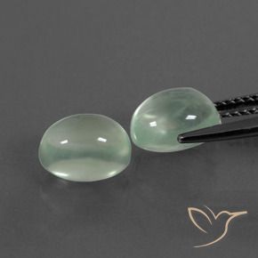 Pedras preciosas de Prehnite Muito claro amarelo verde natural de 4.28 ct, oval, Transparente