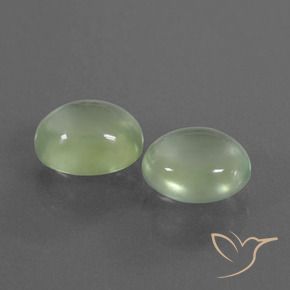 Pedras preciosas de Prehnite Pêra Pêra Verde natural de 4.39 ct, oval, Transparente