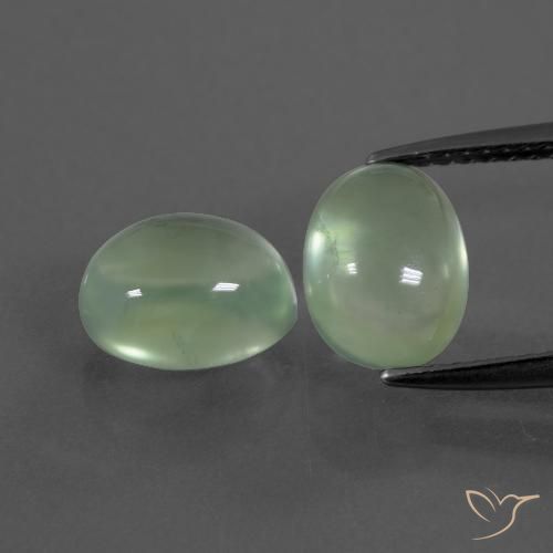 4.86ctw Natural Verde Pêra Claro Prehnite, oval, Transparente
