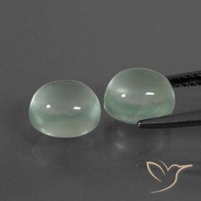 Pedras preciosas de Prehnite Muito claro amarelo verde natural de 4.96 ct, oval, Transparente