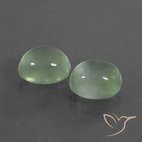 Pedras preciosas de Prehnite Verde muito claro natural de 3.97 ct, oval, Transparente