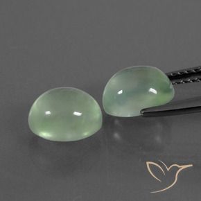 Pedras preciosas de Prehnite Verde muito claro natural de 3.97 ct, oval, Transparente