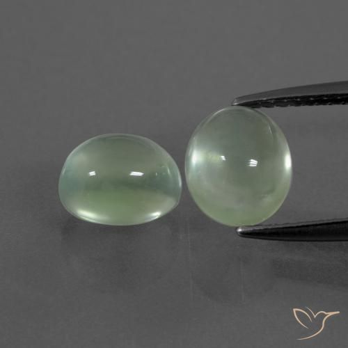 3.70ctw Natural Verde muito claro Prehnite, oval, Transparente