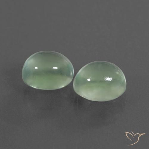 Pedras preciosas de Prehnite Verde muito claro natural de 3.70 ct, oval, Transparente