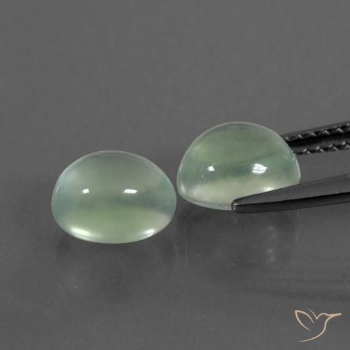 Pedras preciosas de Prehnite Verde muito claro natural de 3.70 ct, oval, Transparente