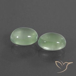 Pedras preciosas de Prehnite Verde Pêra Claro natural de 3.62 ct, oval, Transparente