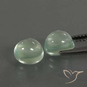 Pedras preciosas de Prehnite Verde muito claro natural de 3.47 ct, oval, Transparente