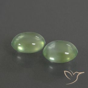 Pedras preciosas de Prehnite Verde médio natural de 3.94 ct, oval, Transparente