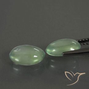 Pedras preciosas de Prehnite verde quente natural de 3.48 ct, oval, Transparente