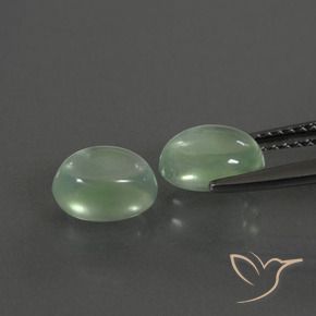 Pedras preciosas de Prehnite verde quente natural de 3.04 ct, oval, Transparente