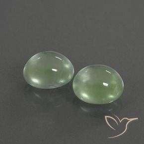 Pedras preciosas de Prehnite Luz verde natural de 3.91 ct, oval, Transparente