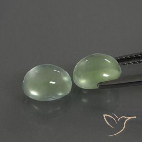 Pedras preciosas de Prehnite Luz verde natural de 3.91 ct, oval, Transparente