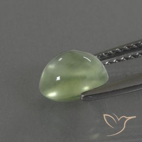 Prehnite Verde Limão Pálido Natural 1.50ct, oval, Transparente
