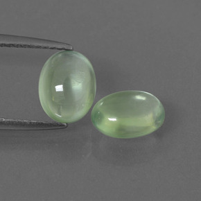 Pedras preciosas de prehnita verde natural de  ct, corte oval, transparente