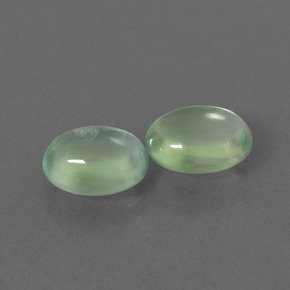 Pedras preciosas de prehnita verde natural de  ct, corte oval, transparente