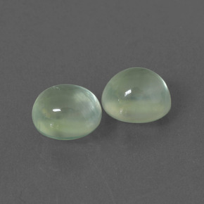 Pedras preciosas de prehnita verde natural de 3,64 ct, corte oval, transparente
