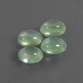 Pedras preciosas de prehnita verde natural de  ct, corte oval, transparente