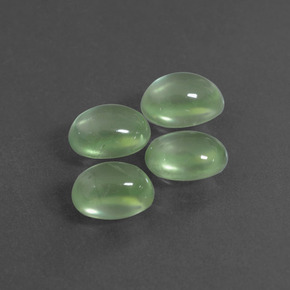 Pedras preciosas de prehnita verde natural de  ct, corte oval, transparente