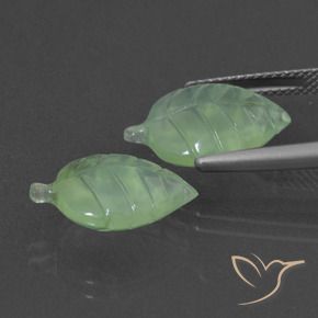 Pedras preciosas de Prehnite Pêra Pêra Verde natural de 11.27 ct, Chique, Translúcido