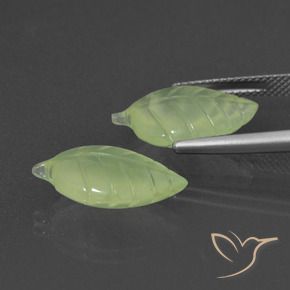 Pedras preciosas de Prehnite Pêra Pêra Verde natural de 12.86 ct, Chique, Translúcido