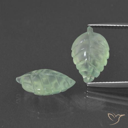 9.73ctw Natural Verde muito claro Prehnite, Chique, Translúcido