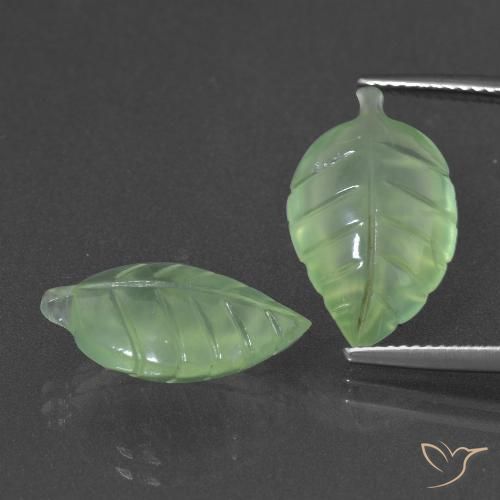 14.47ctw Natural Verde médio Prehnite, Chique, Translúcido