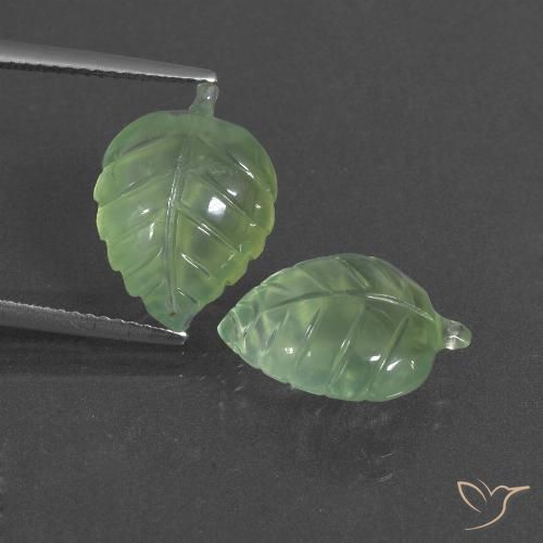 10.56ctw Natural Pêra Pêra Verde Prehnite, Chique, Translúcido