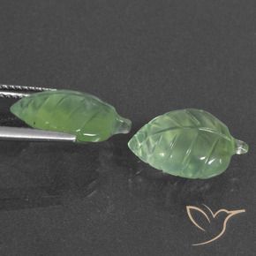 Pedras preciosas de Prehnite Pêra Pêra Verde natural de 10.56 ct, Chique, Translúcido