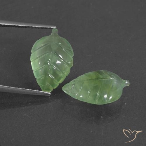 11.57ctw Natural Verde médio Prehnite, Chique, Translúcido