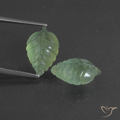9.01ctw Natural Verde Pêra Claro Prehnite, Chique, Translúcido