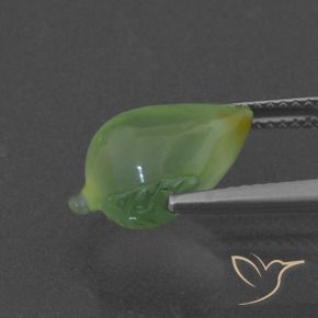 Prehnite verde quente Natural 5.23ct, Chique, Translúcido