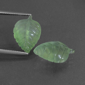 Pedras preciosas de prehnita verde natural de 11,01 ct, forma extravagante, translúcido