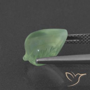 Prehnite Pêra Pêra Verde Natural 5.26ct, Chique, Translúcido