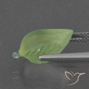 Prehnite Pêra Pêra Verde Natural 6.62ct, Chique, Translúcido