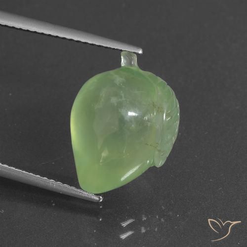 12.14ct Natural Verde Limão Pálido Prehnite, Chique, Translúcido