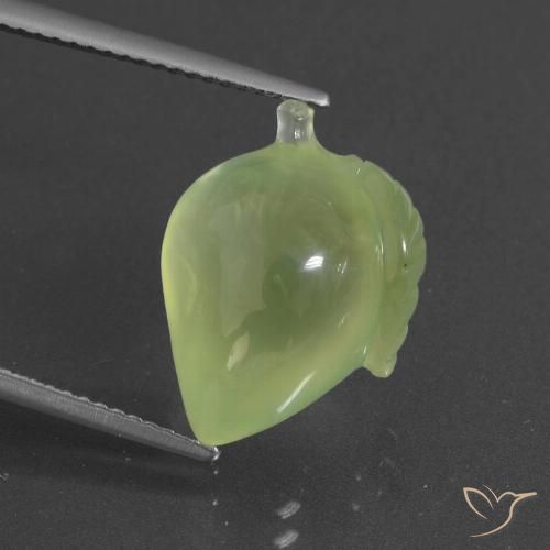 11.75ct Natural Verde amarelado Prehnite, Chique, Translúcido