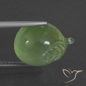 Prehnite Pêra Pêra Verde Natural 13.40ct, Chique, Translúcido