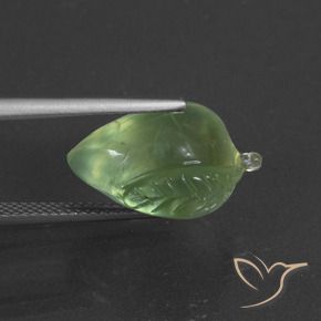 Prehnite verde pêra Natural 11.27ct, Chique, Translúcido