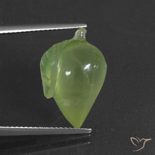 12.14ct Natural verde quente Prehnite, Chique, Translúcido